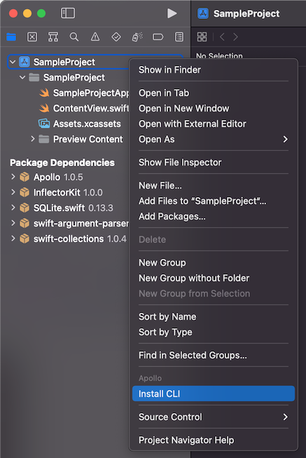 Where to find the SPM plugin commands in Xcode