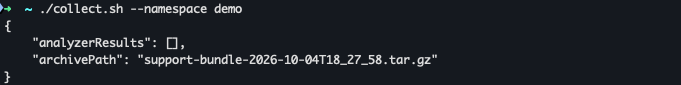 Terminal output during collect.sh