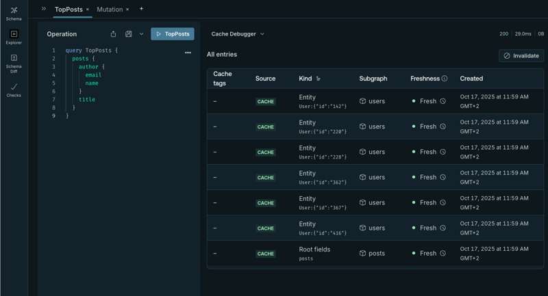 Response cache debugger example