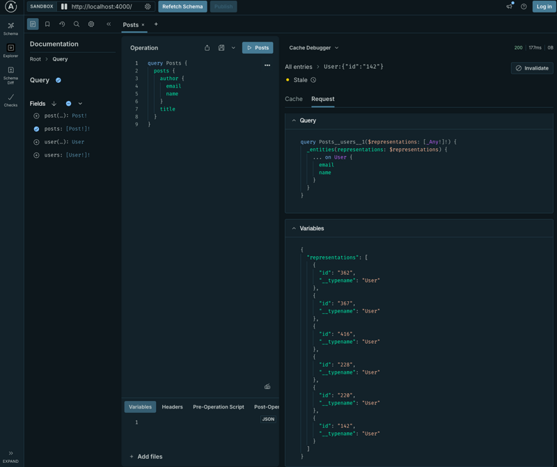Response cache debugger details in GraphOS Studio