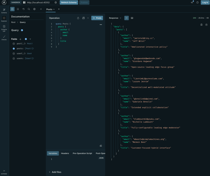 Sandbox in GraphOS Studio