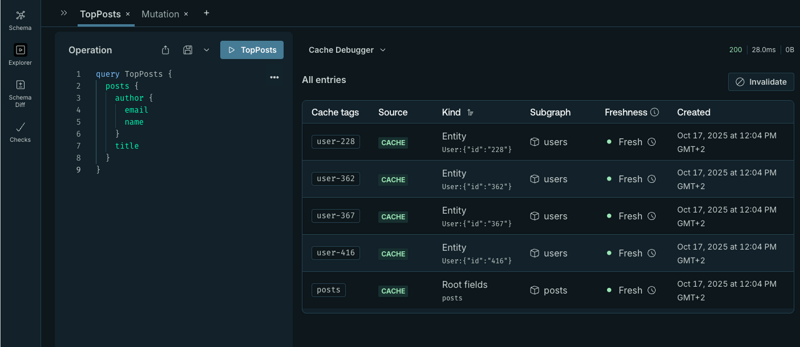 Response cache debugger example