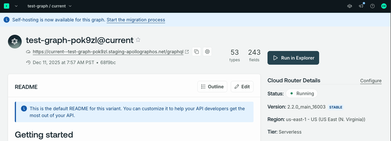 Start the migration process button in GraphOS Studio
