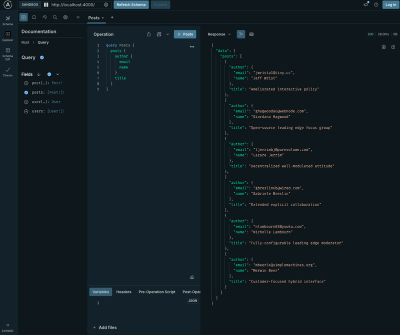 Sandbox in GraphOS Studio