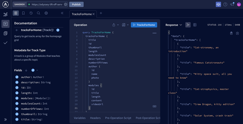 The Explorer, showing that all fields have been added recursively to our query.