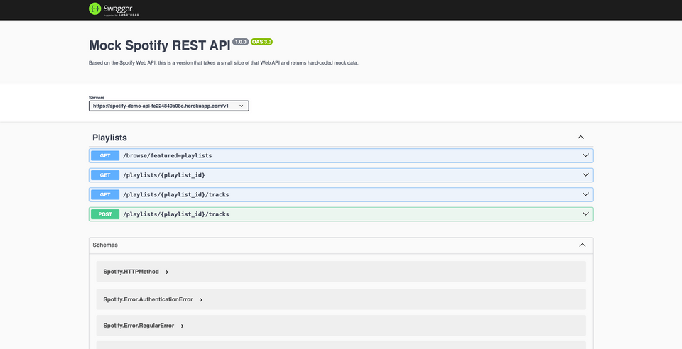 A screenshot of the documentation for the Spotify REST API