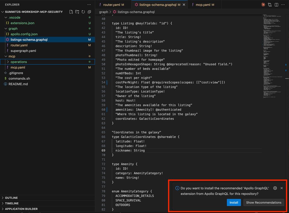 Install Apollo extension in VSCode