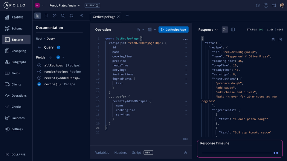 Explorer with response timline after defer 