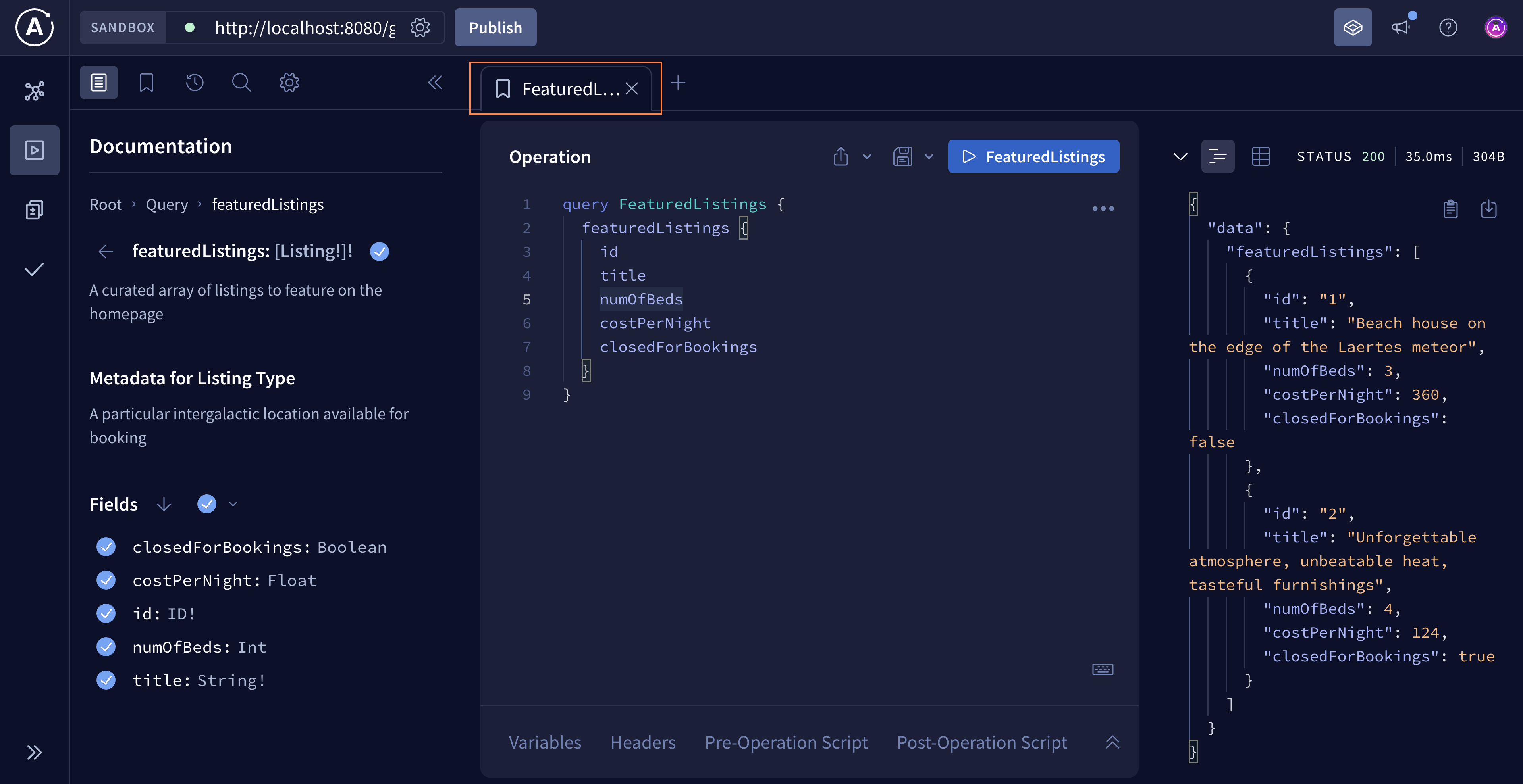 Query data through Apollo Sandbox Explorer - GraphQL Tutorials