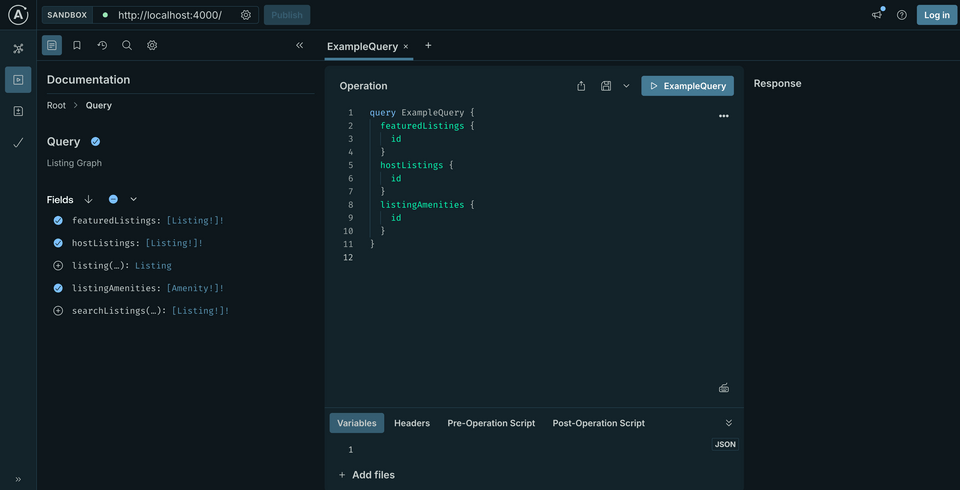 The GraphOS Sandbox Explorer running on port 4000