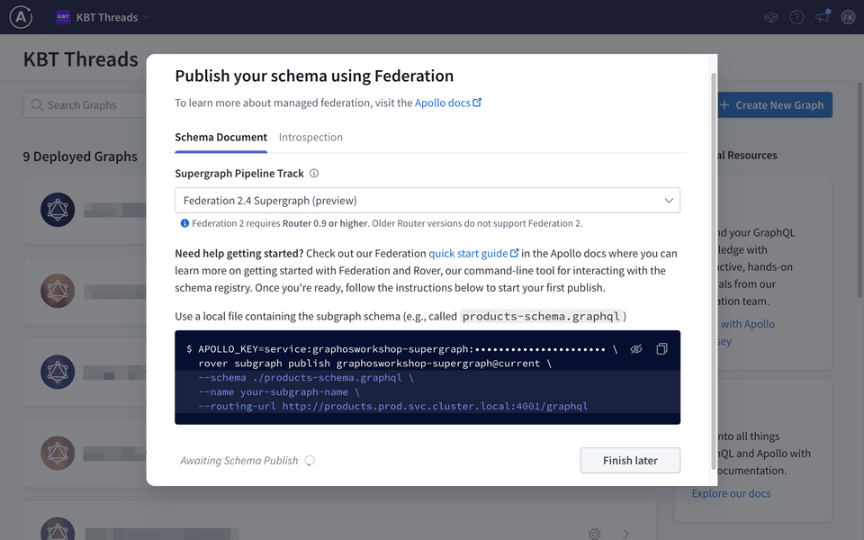 Apollo Studio - Publish your schema