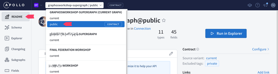 Explorer showing the newly created Contract