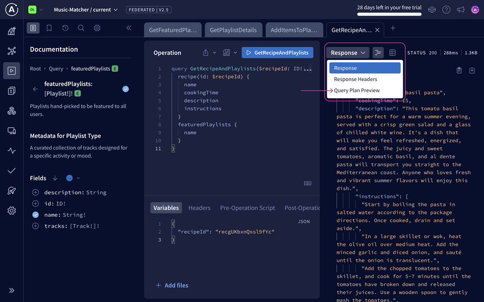 Query plan preview