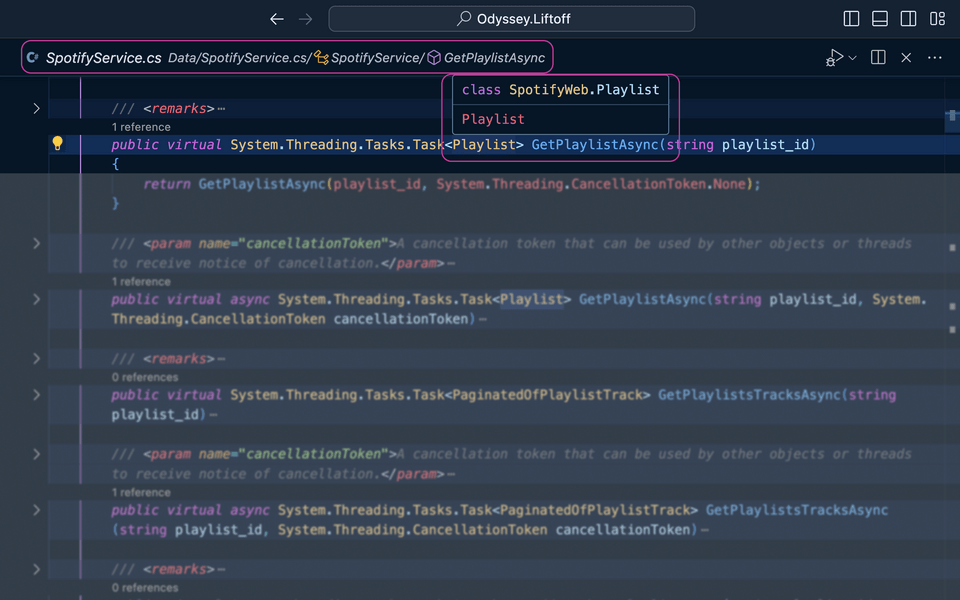 Code - GetPlaylistAsync function