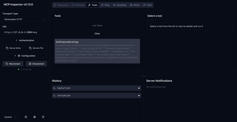 Using the MCP Inspector, a development tool for inspecting and ...