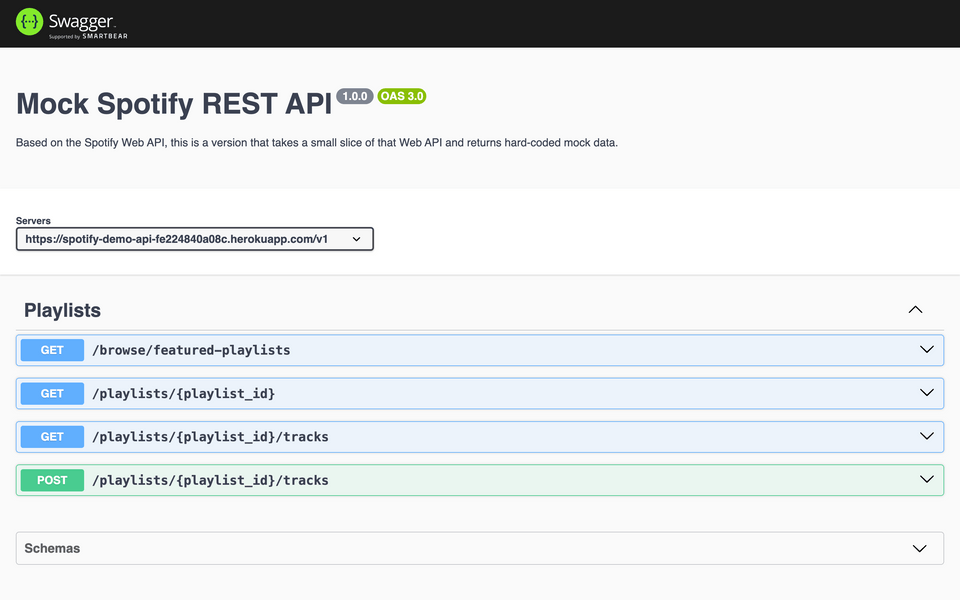 Spotify REST API docs