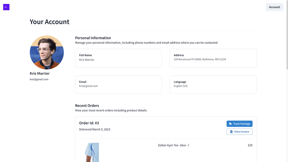 Account Page