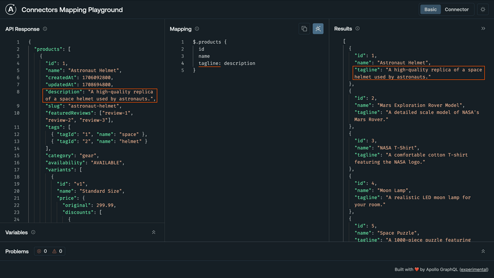 A screenshot showing the aliases applied to the description tagline