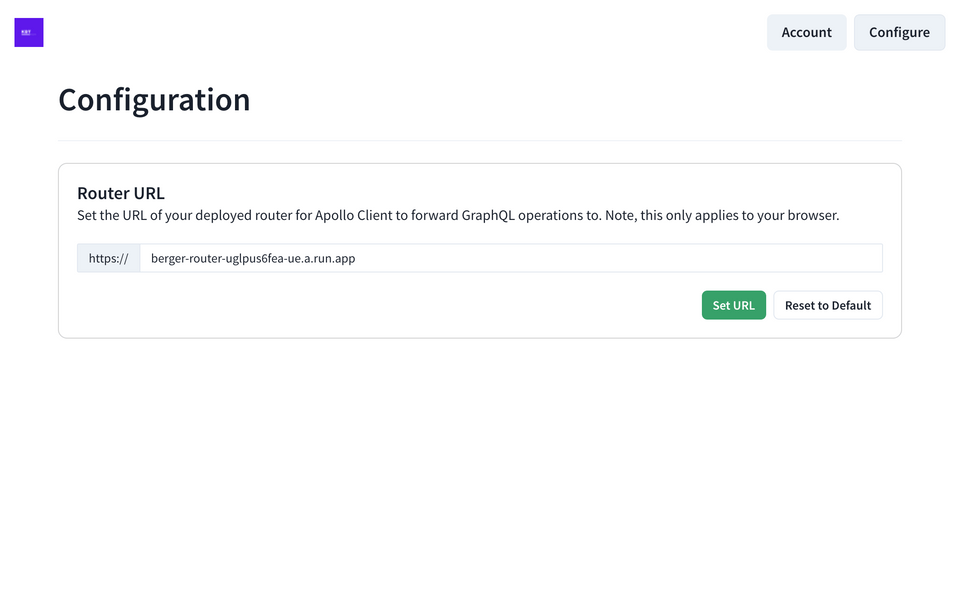 Configuration Page
