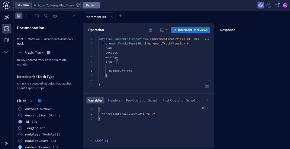 The complete mutation operation built out in the Explorer